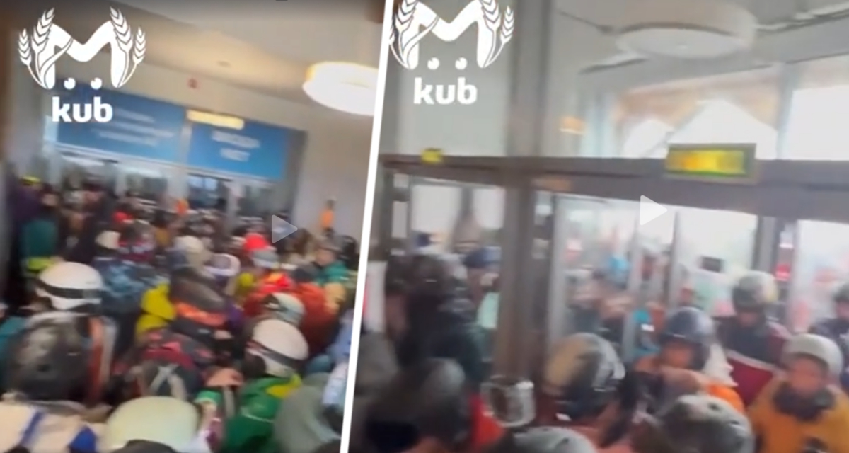 Сильная давка туристов в Сочи попала на видео