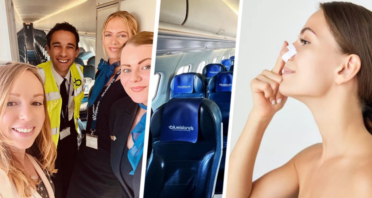 Пассажирка самолета, заклеивающая нос скотчем, вызвала недоумение и шок