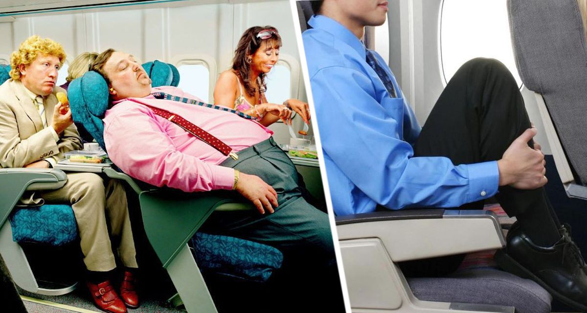 Пассажира самолета с ростом 196 см обвинили в том, что его ноги не позволяют переднему креслу откинуться