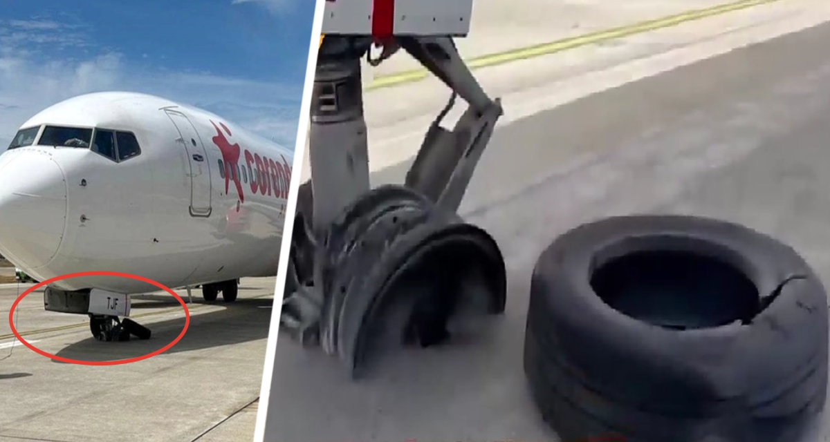 У самолета турецкой авиакомпании с туристами взорвалось шасси при посадке, вызвав шок у пассажиров