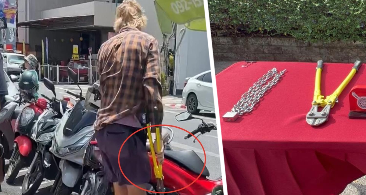 В Таиланде россиянин с помощью болтореза перекусил цепь и угнал свой скутер у полиции