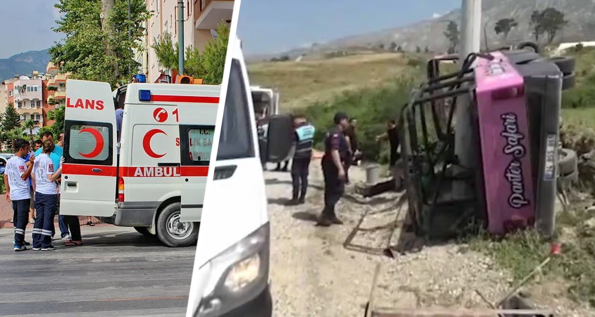 В Турции разбился туристический экскурсионный автобус, пострадало много туристов