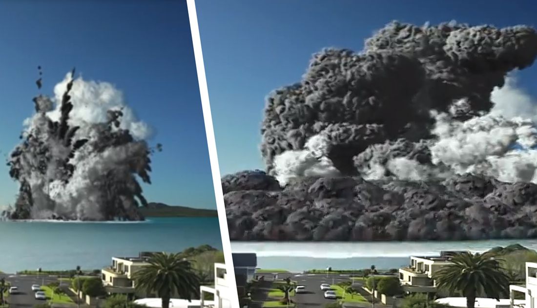 Как взрываются вулканы рядом с курортами. Видео